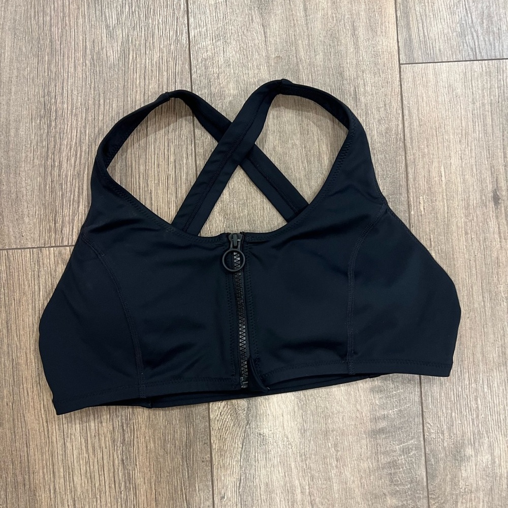 Athleta black offshore paddle bikini bra sport top size M